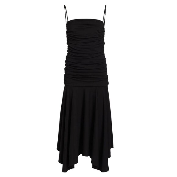 Interior The Viradora Dress in Midnight Small New Womens Crepe Midi - Picture 9 of 16